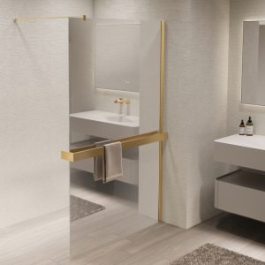 Душевая перегородка Vincea Walk-In Золото матовое / Зеркальное