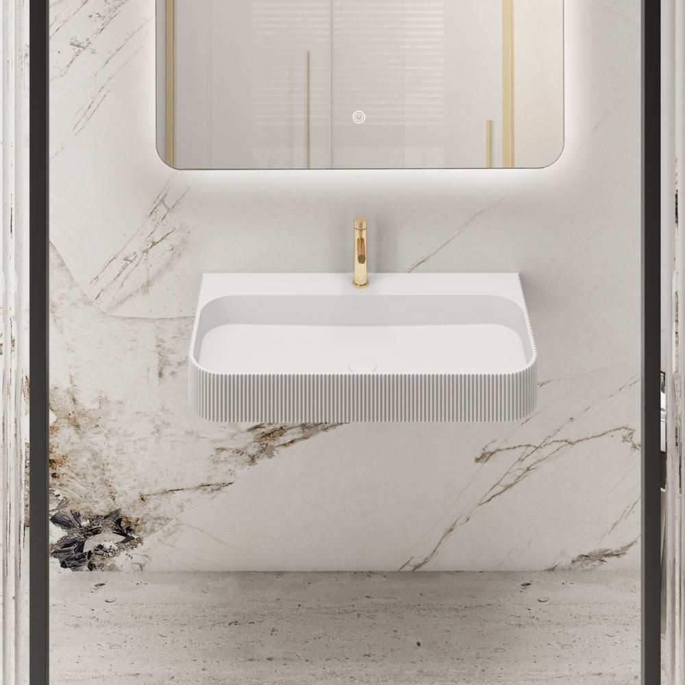 Раковина подвесная Vincea Solid Surface 75 Белый матовый — изображение 2
